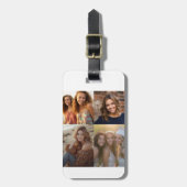 白モダンミニマルい4枚のフォトコラージュ連絡と ラゲッジタグ (正面縦)