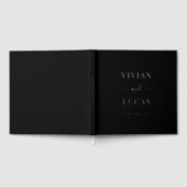 白モダンミニマルと黒フォーマル結婚の ゲストブック (全面)