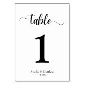 白モダンミニマルと黒結婚の テーブルナンバー (裏面)