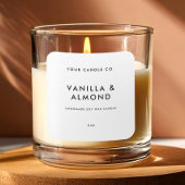 白モダンミニマルろうそくラベル スクエアシール