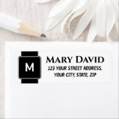 白モダンミニマルエレガント差出人住所 ラベル (インサイチュ)