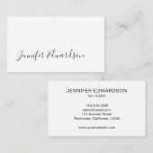 白モダンミニマルプロフェッショナルシンプル 名刺 (正面/裏面)