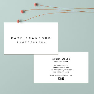 白モダンミニマルプロフェッショナル 名刺