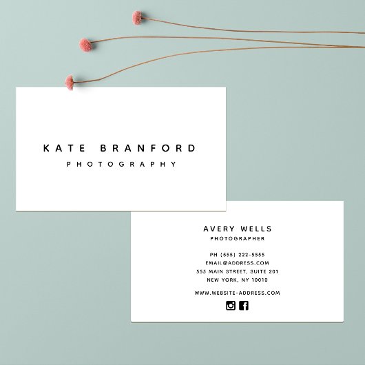 白モダンミニマルプロフェッショナル 名刺