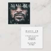 白モダンミニマル写真撮影 スクエア名刺 (正面/裏面)