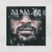 白モダンミニマル写真撮影 スクエア名刺 (正面)