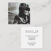 白モダンミニマル写真撮影 スクエア名刺 (正面/裏面)