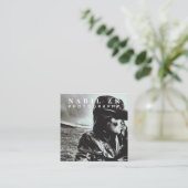 白モダンミニマル写真撮影 スクエア名刺 (スタンド正面)