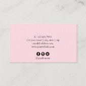 白モダンミニマル大理石とピンクの爪、 ネイル 名刺 (裏面)