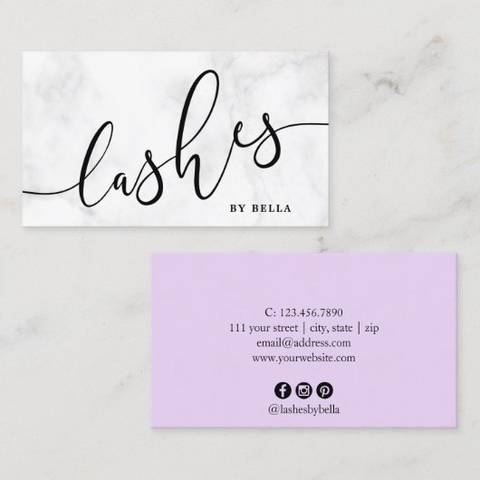 白モダンミニマル大理石 名刺 (正面/裏面)