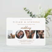 白モダンミニマル愛の写真結婚集 招待状 (スタンド正面)