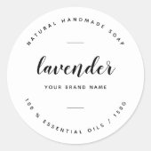 白モダンミニマル石鹸ラベル ラウンドシール (正面)