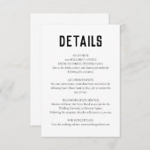 白モダンミニマル結婚の エンクロージャーカード (正面/裏面)