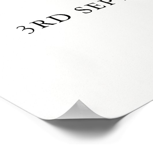 白モダンミニマル結婚歓迎の看板ポスター ポスター (角)