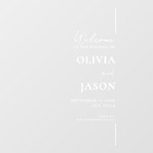 白モダンミニマル結婚歓迎 ウィンドウサイン (シート)