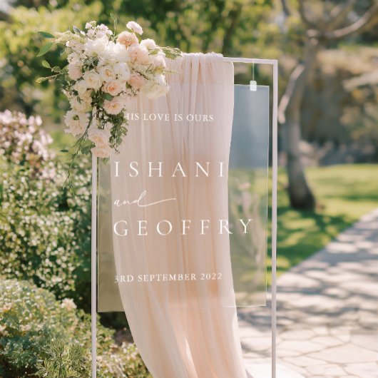 白モダンミニマル結婚色ウェルカムサイン アクリルサイン