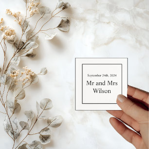 白モダンミニマル色オンブラックディナーカクテル スタンダードカクテルナプキン