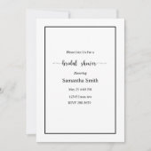 白モダンミニマル色オン黒ブライダルシャワー 招待状 (正面)