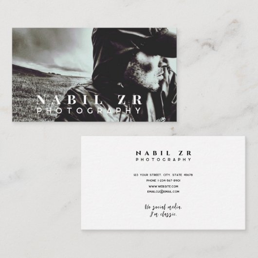 白モダンミニマル色写真広場 名刺 (正面/裏面)