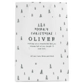 白モダンミニマル黒の聖降誕祭 ミディアムペーパーバッグ (正面)