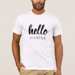 白モダンミニマル黒のHelloとYou名 Tシャツ<br><div class="desc">白モダンミニマル黒のHelloとYou名</div>