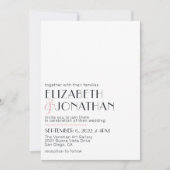 白モダンミニマル黒結婚式招待状 招待状 (正面)