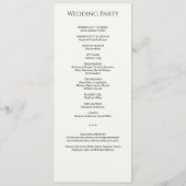 白モダンミニマル黒結婚式 プログラム (裏面)