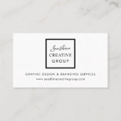 白モダンミニマル黒 名刺 (裏面)