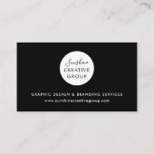 白モダンミニマル黒 名刺 (裏面)