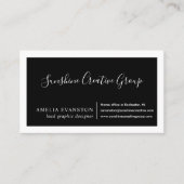 白モダンミニマル黒 名刺 (正面)