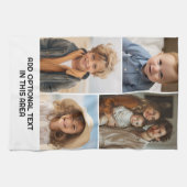 白モダンミニマル4フォトコラージュ – Chunky文字 キッチンタオル (横)