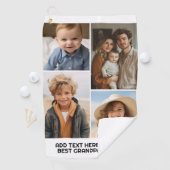 白モダンミニマル4フォトコラージュ – Chunky文字 ゴルフタオル (インサイチュ)