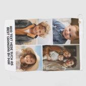 白モダンミニマル4フォトコラージュ – Chunky文字 ゴルフタオル (横)