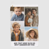 白モダンミニマル4フォトコラージュ – Chunky文字 ゴルフタオル (正面)