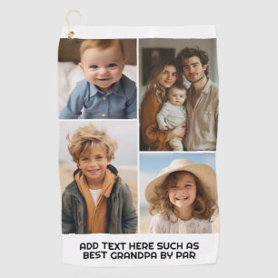 白モダンミニマル4フォトコラージュ – Chunky文字 ゴルフタオル