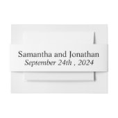 白モダンミニマルon黒 招待状ベリーバンド (正面例)