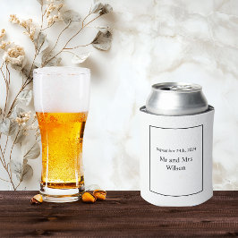 白モダンミニマルon黒 缶クーラー