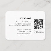 白モダンミニマルQRコード 名刺 (裏面)