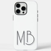 白モダンモノグラムイニシャルコンテンポラリー Case-Mate iPhoneケース (裏面)