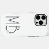 白モダンモノグラムイニシャルコンテンポラリー Case-Mate iPhoneケース (裏面 (横))