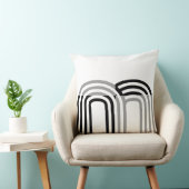 白モダンモノトーンの黒イニシャルパターン クッション (椅子)