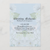 白モダンローズブルーフローラサンキューカード エンクロージャーカード (裏面)