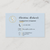 白モダンローズブルーフローラロゴ 名刺 (裏面)