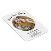白モダン丸の写真日付の保存 マグネット (右側)
