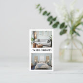 白モダン休レンタルQRコード 名刺 (スタンド正面)