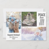 白モダン休日ピースラブジョイフォトコラージュ シーズンカード (正面)