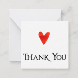 白モダン個人エレガントメモハートありがとう ノートカード