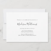 白モダン写エレガント画卒業 招待状 (裏面)