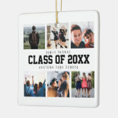 白モダン写真丁合卒業記念 セラミックオーナメント (左)