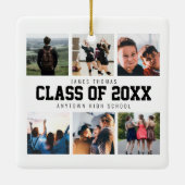 白モダン写真丁合卒業記念 セラミックオーナメント (裏面)